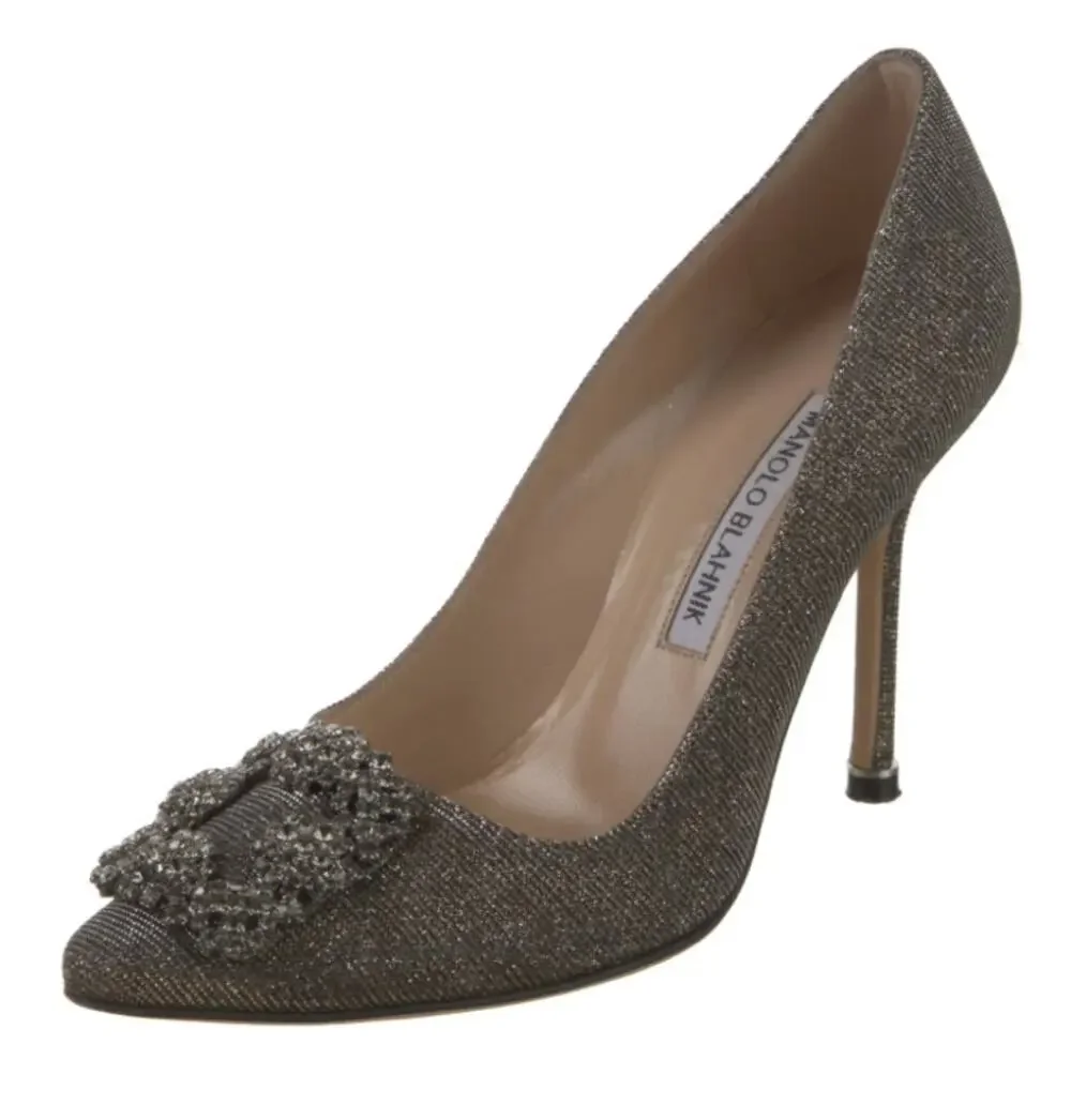 Manolo Blahnik Women's Hangisi Pumps Glitter Fabric